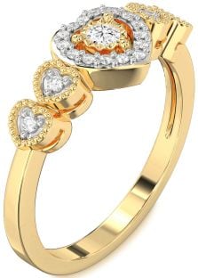 Diamond Gold Heart Promise Ring