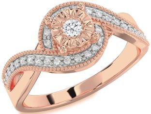 Diamond Rose Gold Round Promise Ring