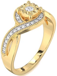 Diamond Gold Round Promise Ring
