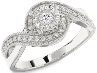 Diamond Platinum Round Promise Ring