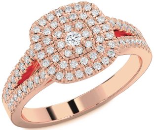 Diamond Rose Gold Round Promise Ring