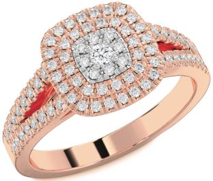 Diamond White Rose Gold Round Promise Ring