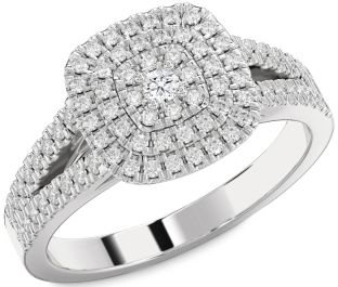 Diamond Platinum Round Promise Ring