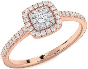 Diamond White Rose Gold Round Promise Ring