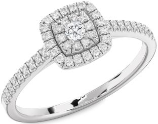 Diamond Platinum Round Promise Ring