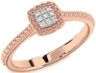 Diamond Rose Gold Round Promise Ring