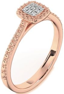 Diamond Rose Gold Round Promise Ring