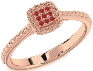 Ruby Rose Gold Round Promise Ring