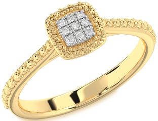 Diamond Gold Round Promise Ring