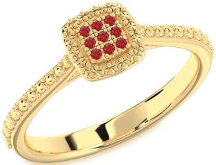 Ruby Gold Round Promise Ring