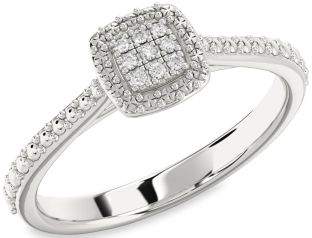 Diamond Platinum Round Promise Ring