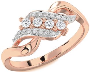 Diamond Rose Gold Round Ring