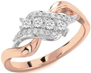 Diamond Platinum & Rose Gold Round Ring