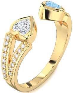 Diamond Gold Two Heart Promise Ring
