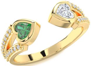 Diamond Gold Two Heart Promise Ring