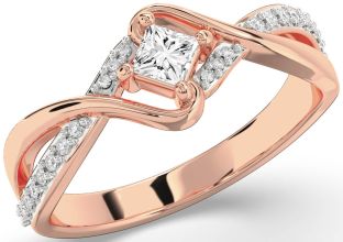 Diamond Rose Gold Princess Promise Ring