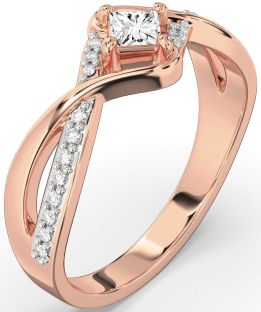 Diamond Rose Gold Princess Promise Ring