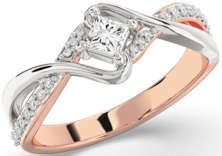 Diamond White Rose Gold Princess Promise Ring