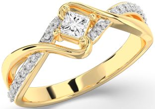 Diamond Gold Princess Promise Ring