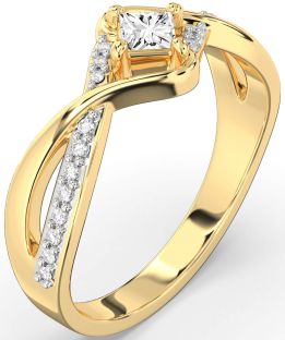 Diamond Gold Princess Promise Ring