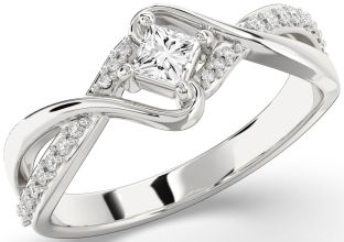 Diamond Platinum Princess Promise Ring