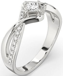 Diamond Platinum Princess Promise Ring