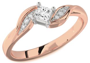 Diamond White Rose Gold Princess Promise Ring