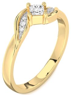 Diamond Gold Princess Promise Ring