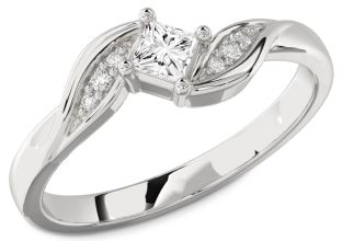 Diamond Platinum Princess Promise Ring