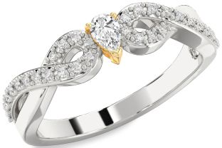 Diamond Silver & 10K gold Infinity Promise Ring