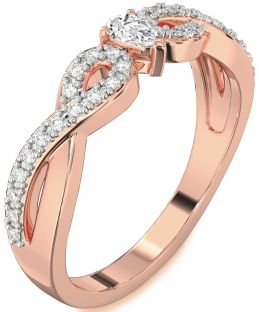Diamond Rose Gold Infinity Pear Promise Ring