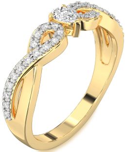 Diamond Gold Infinity Pear Promise Ring