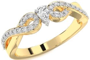 Diamond White Yellow Gold Infinity Promise Ring