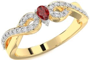 Diamond Ruby Platinum & Yellow Gold Infinity Promise Ring