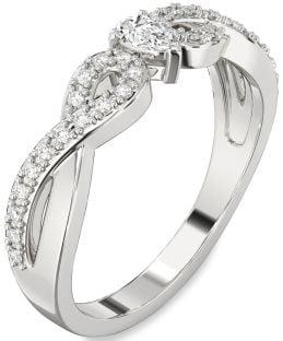 Diamond White Gold Infinity Pear Promise Ring