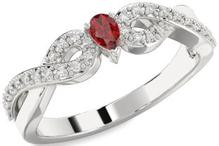 Diamond Ruby White Gold Infinity Promise Ring