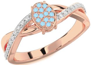 Diamond Amethyst Rose Gold Knot Round Promise Ring
