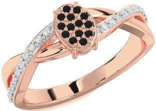 Diamond Amethyst Rose Gold Knot Round Promise Ring