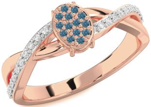 Diamond Amethyst Rose Gold Knot Round Promise Ring