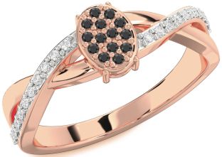 Diamond Amethyst Rose Gold Knot Round Promise Ring
