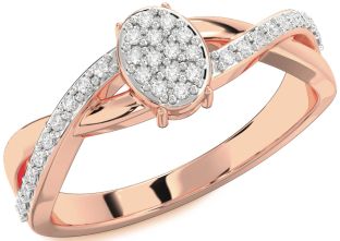 Diamond Rose Gold Knot Round Promise Ring