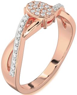 Diamond Rose Gold Knot Round Promise Ring