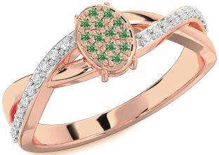 Diamond Amethyst Rose Gold Knot Round Promise Ring