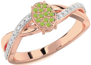 Diamond Amethyst Rose Gold Knot Round Promise Ring