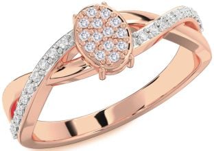 Diamond Amethyst Rose Gold Knot Round Promise Ring