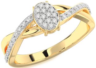 Diamond Gold Knot Round Promise Ring