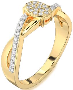 Diamond Gold Knot Round Promise Ring