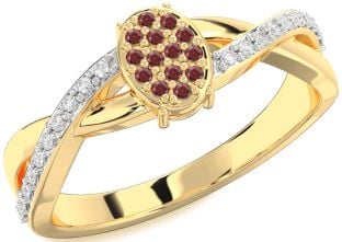 Diamond Amethyst Gold Knot Round Promise Ring