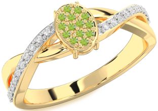 Diamond Amethyst Gold Knot Round Promise Ring