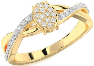 Diamond Amethyst Gold Knot Round Promise Ring